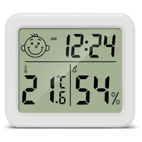 Termómetro digital LCD para interiores, higrómetro, medidor de temperatura y humedad para sala de estar, almacén, habitación de bebé y guardarropa.