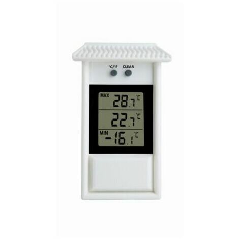 Termómetro digital Maxima-Minima, resistente a la intemperie, apto para uso interior o exterior, blanco