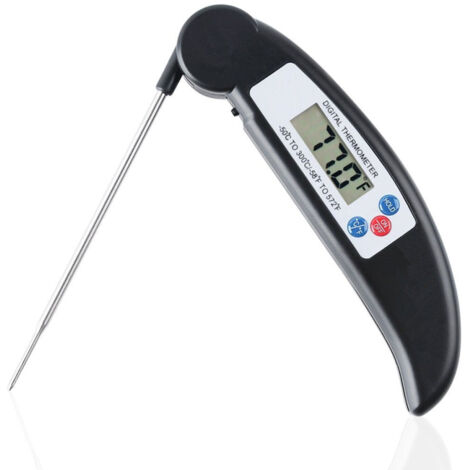 Termómetro digital para alimentos con sonda plegable para carne, filetes y barbacoa, termómetro para agua y aceite, utensilios de cocina