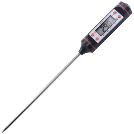 Termómetro digital para carne y confitería, sonda larga, lectura instantánea, pantalla LCD, ideal para asar a la parrilla, barbacoas y cafeterías.