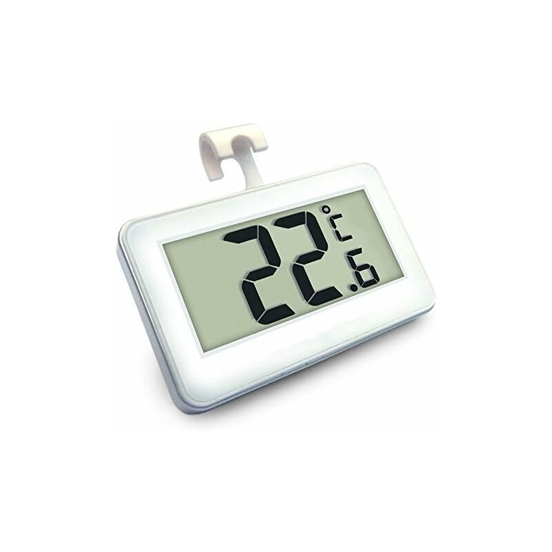 

Termómetro digital para congelador Termómetro inalámbrico para refrigerador y monitor de temperatura interior (pantalla LED grande, blanco) Tres