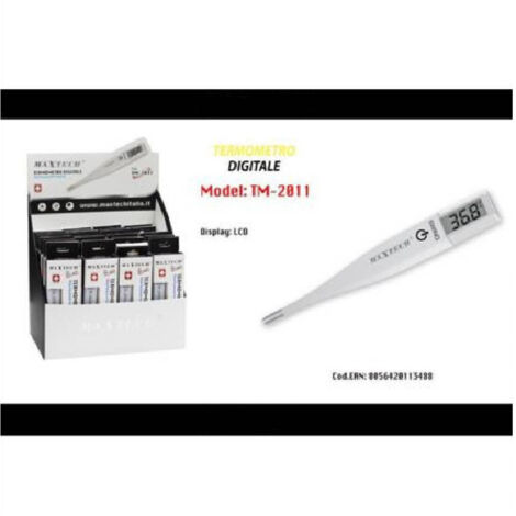Termometro Digitale Display Lcd Temperatura Veloce Bambino Adulto Tm-2011 Maxtech