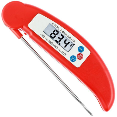 Termometro digitale per alimenti con sonda pieghevole per carne, bistecche e barbecue, termometro per acqua e olio, utensili da cucina