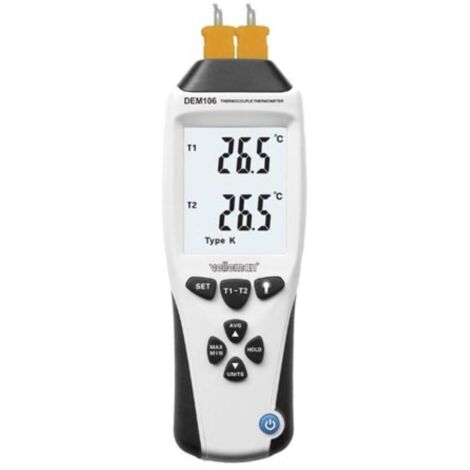 Termometro digitale Velleman K/J nero con doppio schermo LCD