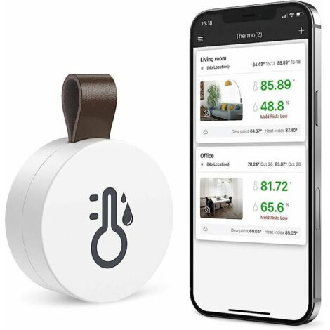 Termómetro e higrómetro Bluetooth, mini termómetro inalámbrico para interiores con función de exportación de datos, compatible con iOS y Android, ideal para vino, sala de estar, habitación de bebé y h