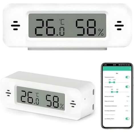 termometro e igrometro digitale Wi-Fi per interni con app, monitoraggio intelligente della temperatura e dell'umidità tramite Wi-Fi, compatibile con l'app Tuya