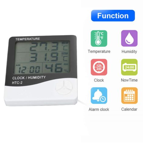Termometro elettronico ad alta precisione Misuratore di umidità digitale Display della temperatura interna ed esterna