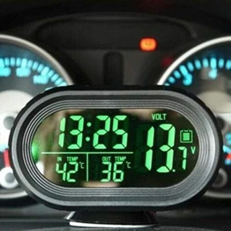 Termometro elettronico LCD a LED per auto digitale 3 in 1, voltmetro