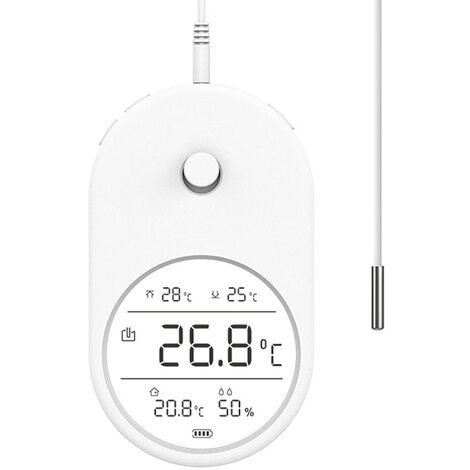 Termometro elettronico per acquario 3 in 1, igrometro, strumento di misurazione digitale della temperatura dell'acqua LCD con sonda per pesci, per strumento di misurazione della temperatura del serbat