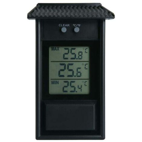 Termometro elettronico per esterni, termoigrometro elettronico impermeabile, termometro per frigorifero, dimensioni, valore della temperatura, funzione di memoria, 13,2 x 8 x 3 cm, nero, 1 pz.
