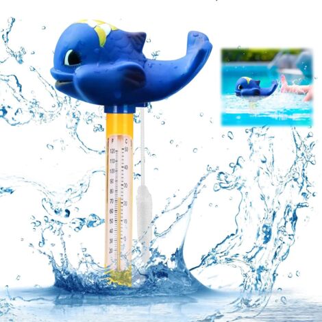 Termómetro flotante para bañera o piscina con forma de ballena azul