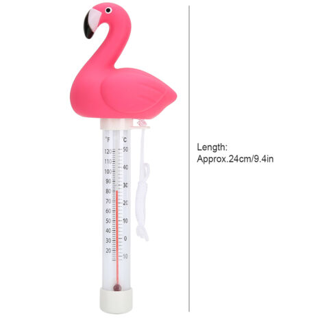 Termómetro flotante para piscina con correa de transporte – Diseño de animales – Plástico resistente – Rango de medición: -10 °C a 50 °C / 20 °F a 120 °F – Cable a prueba de fugas – Para bañeras de hi