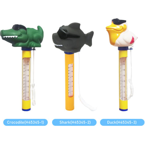 Termómetro flotante para piscina H45345, con forma de animal de dibujos animados, de PVC con cuerda, rango de medición de 0 a 50 ℃/30 a 120 ℉, para piscinas, jacuzzis y acuarios.