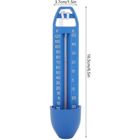 Termómetro flotante para piscina – paquete de 2, medición de temperatura (0–50 °C / -20–120 °F), robusto, tamaño 16,5 x 3,7 cm