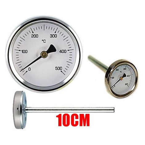 TERMOMETRO FORNI A LEGNA - BARBECUE E FUMI 0 - 500GR con sonda rigida da 10 cm -