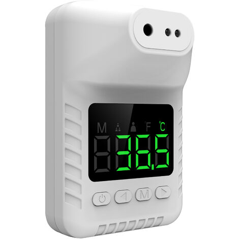 termometro digitale senza contatto con allarme febbre ad alta temperatura per ufficio scolastico ° C Termometro frontale a infrarossi da parete con Bluetooth e campanello ° F Interruttore libero 
