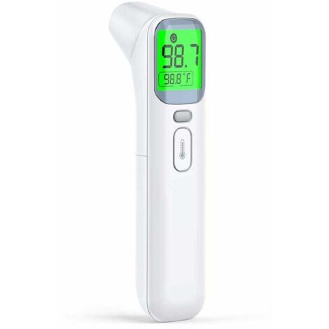 Termometro frontale e auricolare, termometro a infrarossi senza contatto per bambini e adulti, termometro medico 4 in 1 con allarme febbre, funzione di memoria, termometro digitale, un pezzo, bianco, 