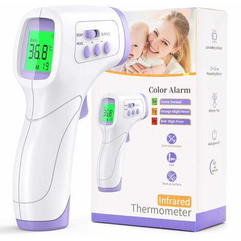Termometro Frontale per Adulti, Termometro Senza Contatto con Display LCD, Termometro Frontale a Infrarossi per Neonati e Adulti, Termometro Medico con Lettura Rapida 99 Dati Registrati