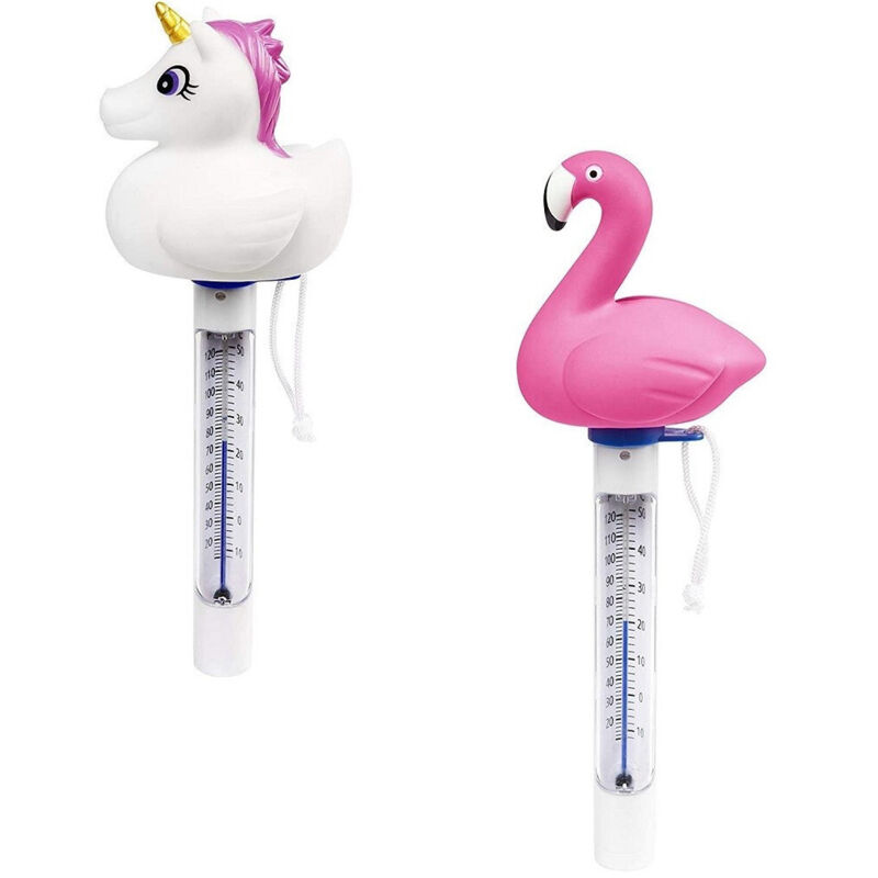 Trade Shop - Termometro Galleggiante Per Piscina Forme Fenicottero Unicorno Con Corda 58595 -