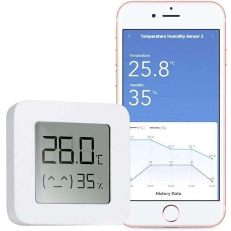 Termómetro higrómetro Bluetooth, mini termómetro higrómetro digital de alta precisión para interiores, monitor de temperatura y humedad Bluetooth para el hogar, la oficina y la cocina.