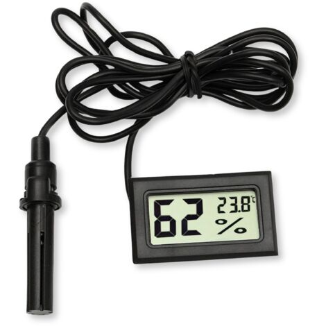 Termómetro-higrómetro con sonda para terrario Termo-higrómetro digital, 2 en 1