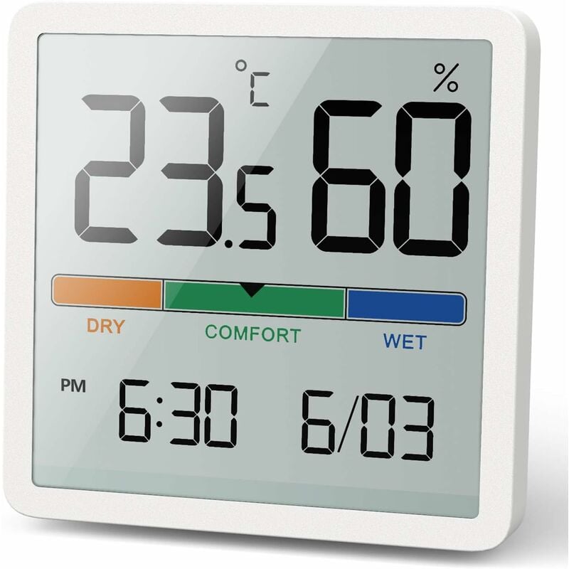 

Termómetro / higrómetro de mano digital con temperatura e higrómetro de alta precisión para control de temperatura ambiente, control del aire