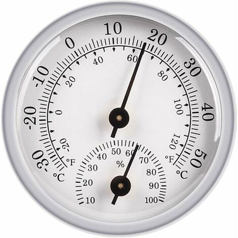 Termómetro higrómetro, mediciones del detector del monitor del sensor de humedad, termómetro analógico utilizado en ambientes húmedos de patio interior/exterior,