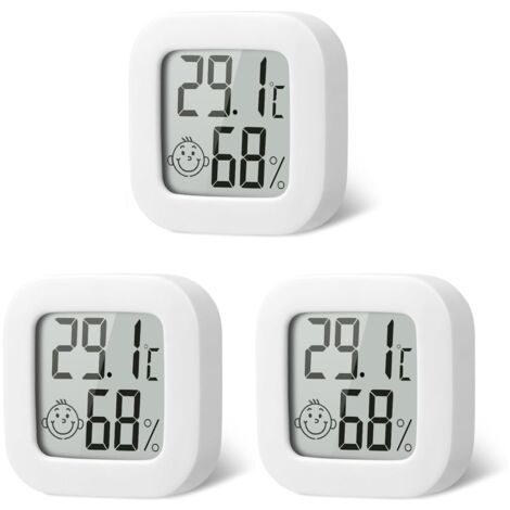 Termómetro higrómetro para interiores, paquete de 3 mini termómetros higrómetros digitales de alta precisión para interiores, termómetro e higrómetro precisos para el hogar, la oficina, reptiles y gua
