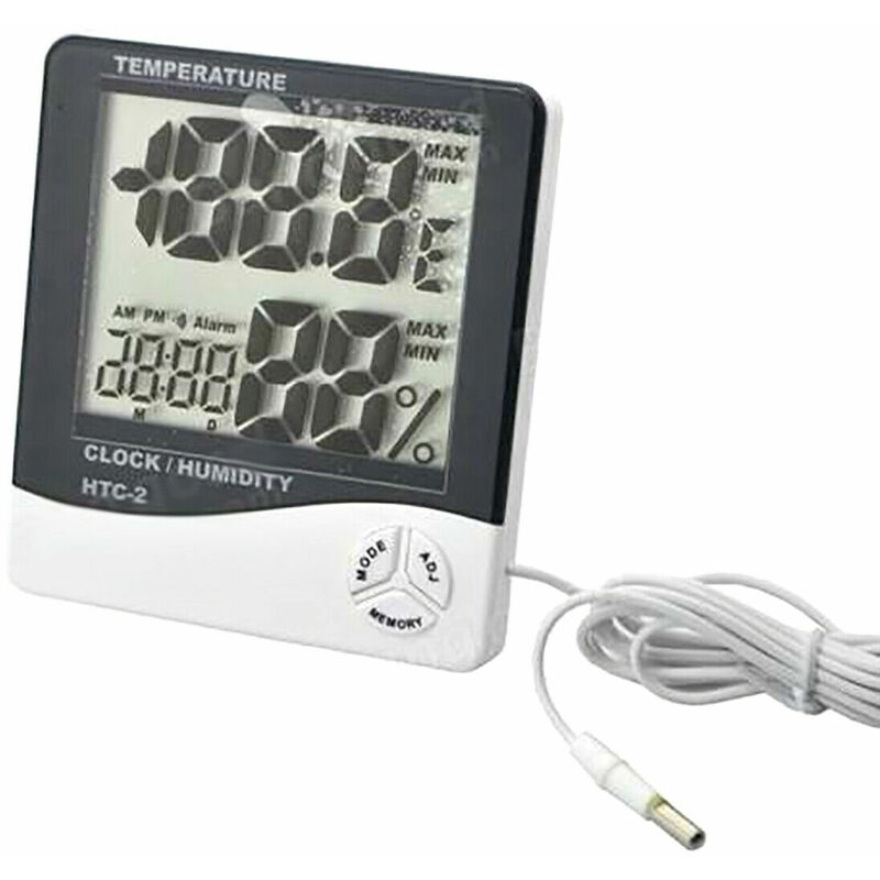 Image of Termometro igrometro digitale temperatura umidita' ora data casa HTC-2 con sonda