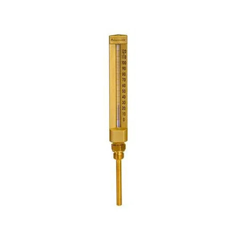Termómetro industrial de 0°C a 120°C en línea recta
