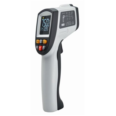 Termómetro láser, pistola de temperatura infrarroja láser, -50 °C 750 °C, pistola de emisividad ajustable sin contacto