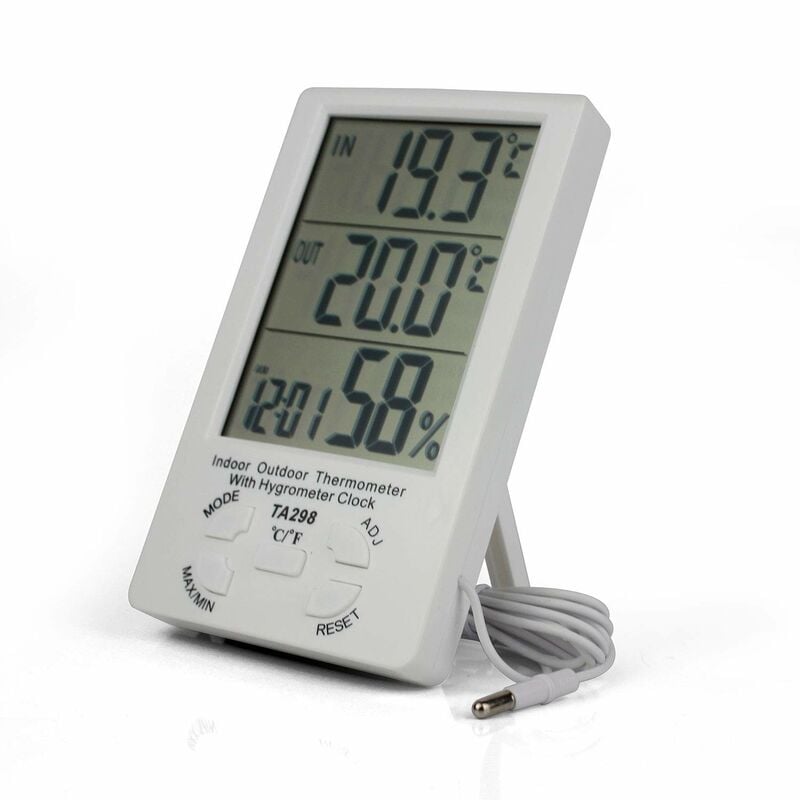 Image of Fortuneville - Termometro lcd da interno/esterno Igrometro con valori massimi/minimi di temperatura e umidità