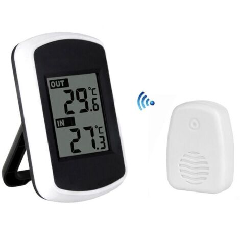 Termómetro LCD inalámbrico para medir la temperatura interior y exterior, comprobador de temperatura ambiente.