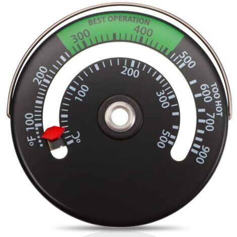 Termometro magnetico per stufe, termometro per il fuoco per la misurazione della temperatura per tubi di fumaiolo e stufe rotondi in legno