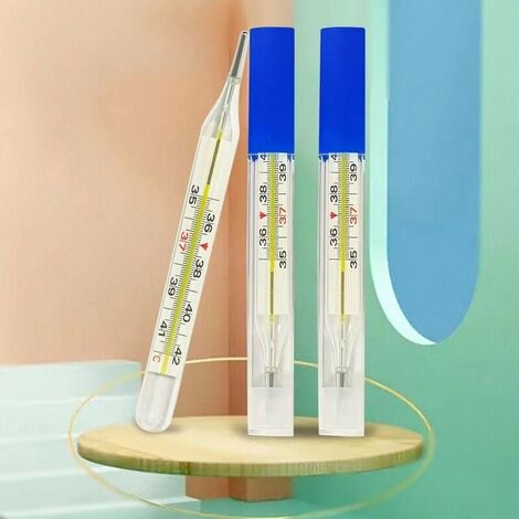 Termómetro médico de vidrio de mercurio de 3 piezas Medición de la temperatura corporal del bebé adulto
