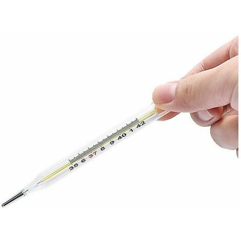 Termómetro médico de vidrio de mercurio para medir la temperatura corporal de un niño adulto