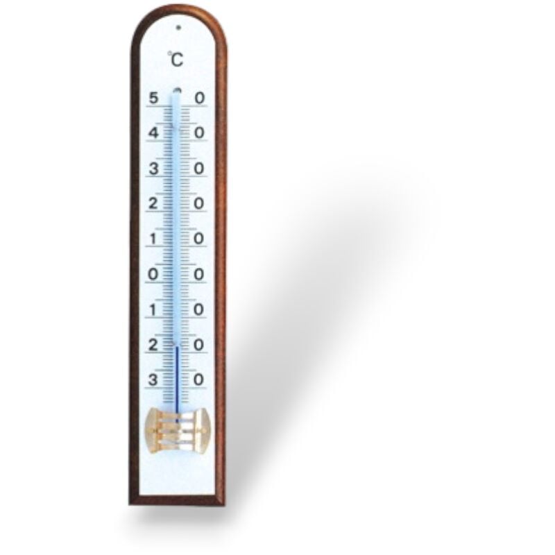 Termometro monocolonna da parete in legno di noce