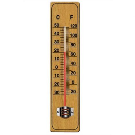 Termometro Monocolonna Legno Art.101015 Misura Temperatura Interno Esterno