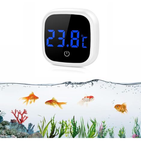 Termómetro para acuario, minitermómetro digital para acuario, pantalla LED, pantalla táctil, medición electrónica precisa de temperatura para acuarios, marinos y de agua dulce