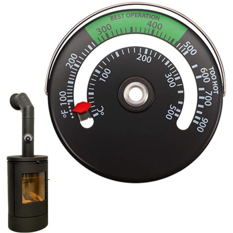 Termómetro para chimenea, termómetro magnético para estufa, termómetro para tubo de estufa, termómetro para chimenea, leña, chimenea y horno.