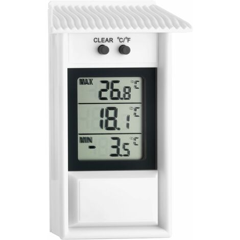 Termómetro para exteriores Termohigrómetro electrónico Termómetro para refrigerador a prueba de agua Tamaño Valor de temperatura Función de memoria-Blanco