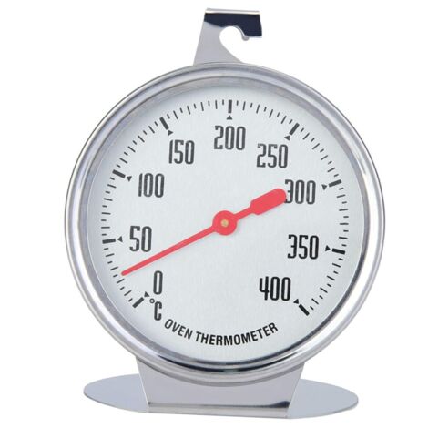 Termómetro para horno, termómetro de cocina de acero inoxidable con esfera, termómetro para horno de 0 a 400 grados, con puntero rojo, termómetro de cocina con gancho.