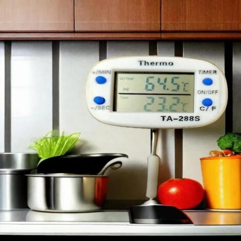 Termómetro para leche y barbacoa TA288S – Sonda de 4 cm de largo – Con alarma sonora ajustable – Ideal para cocinar, chocolate, caramelo y baño maría.