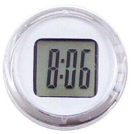 Termómetro para motocicleta, color blanco, resistente al agua, autoadhesivo, para salida de aire del coche, con pantalla LCD y temperatura exterior.