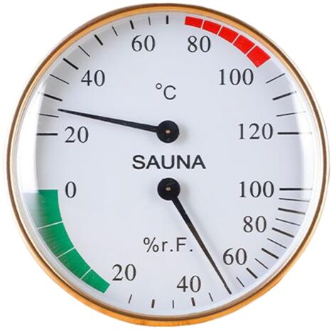 Termómetro para sauna 2 en 1, monitor de temperatura y humedad, termómetro para sauna en grados Fahrenheit, sin pilas, para colgar en exteriores, impermeable y resistente a la corrosión para dormitori