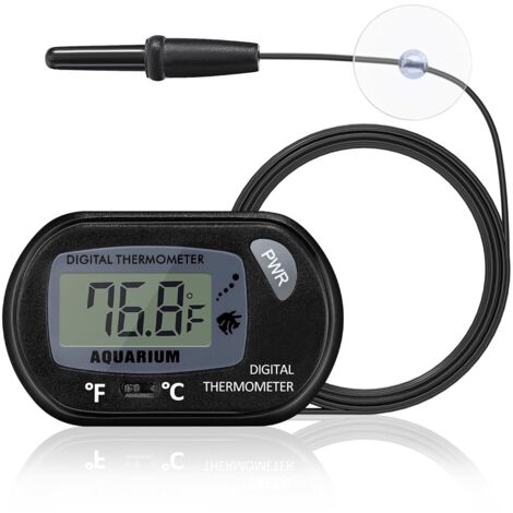 Termometro per acquario con ampio display LCD Fahrenheit/Celsius (℉/℃) Termometro per acquario per acquari Rettili Terrari Termometro digitale per acqua con ventosa