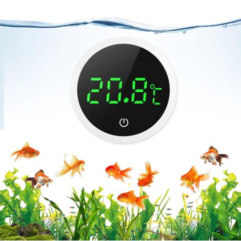 Termometro per acquario, termometro LCD digitale ad alta precisione da 0,1℃ con pulsanti touch, batteria sostituibile per acquario per tartarughe e acquario in vetro tropicale
