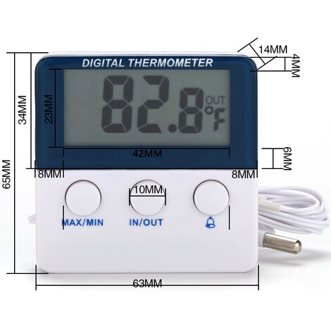 NITRIP Termometro Digitale Termometri per Congelatore Frigo Frigorifero Da Cucina Lcd Di Grandi Dimensioni Con Supporto/Gancio Regolabili 