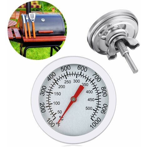 Termometro per griglia, termometro per barbecue in acciaio inossidabile per tutte le griglie, affumicatori, affumicatori e carrelli per griglia, doppia visualizzazione della temperatura 50-500 ℃/100-1