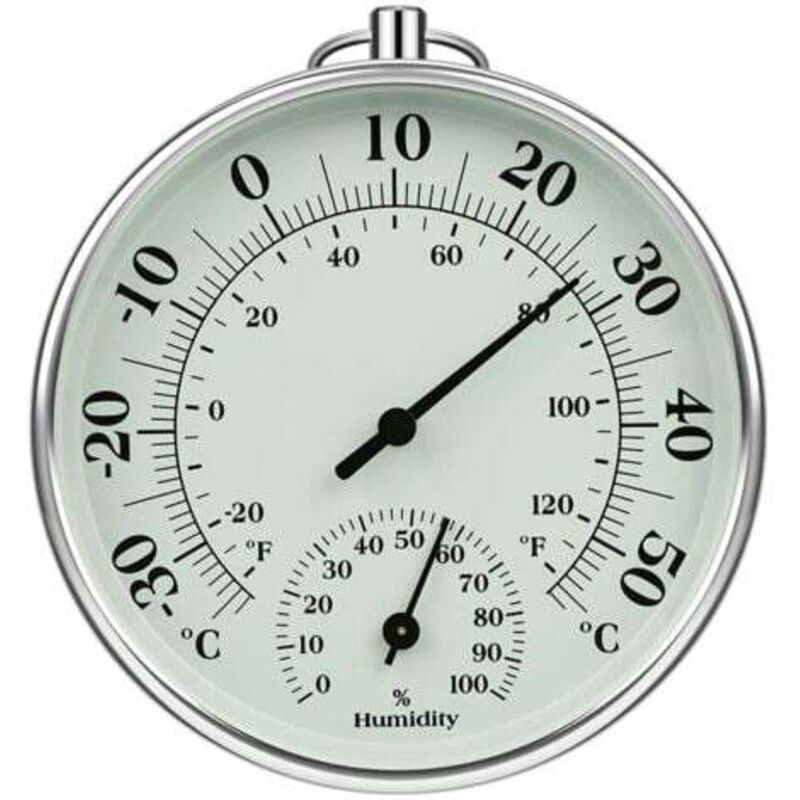 Image of Termometro per interni ed esterni da 10 cm con misuratore di umidità, misuratore della temperatura dell'aria per interni ed esterni, indicatori di